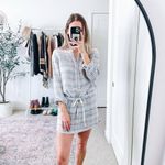 XIRENA Blue Striped Gauzy‎ Long Sleeve Swim Cover Up Tunic Size Small Photo 9