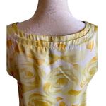 Talbots beautiful yellow floral blouse, pleated collar, sleeveless, excellent condition, size xs Photo 5