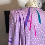 Vintage 80s Flora Kung Sheath Dress Purple‎ Silk Retro Glam Puff Shoulder Purple Size 8 Photo 5