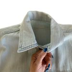 Via Penny Lane Reworked Apparel | Journey Custom Denim Button Up Shirt Medium Blue Photo 5