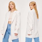 Nasty Gal NWT Tie Sleeve Oversized Blazer in Cream Size 2 Photo 2