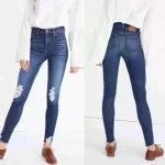 Madewell  9" High Rise Skinny Jeans Distressed Ripped Dark Wash Blue Size 26 Photo 1