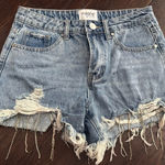 Insane Gene rhinestone Jean shorts Small Blue Photo 0