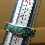 Sterling Silver Crushed Turquoise Mosaic Inlay  Southwestern Ring Size 11 Photo 9