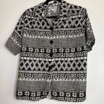 Anne Klein  Aztec Print Button Down Short‎ Sleeve Top Blouse Shirt 12 Photo 0