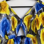 Mangishi Doll Zahara Maxi Dress in Yellow Swirl Blue Size 10 Photo 7