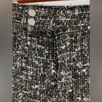 Lulu's XL Tweed Black and Gold Mini Skirt NEW Photo 3