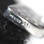 Mexico ATI Silver Elegant Blown Glass Encased Dry Floral Bouquet Heart Necklace Photo 4