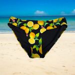 No Boundaries  Womens Swim‎ Bottoms Sz M 7-9 Black Lemon Fruit Print Photo 2