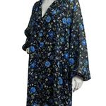 Banana Republic Blue Floral Black Casual Dress Long Sleeve Women's Size S Photo 3