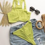 Naked Wardrobe NWOT  lime green bikini set Photo 0