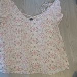 Torrid geometric design flowy top strappy back blouse in cream, pink and black size 00 (M/L,10). Photo 5