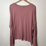 Wild Fable Women's Long Sleeve Cozy Rib T-Shirt Raw Hem Pink Size XXL Photo 5