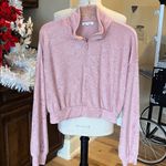 Cloud Chaser Plush Pullover Powder Blush Quarter Zip Cropped Top Womens Large  Photo 3