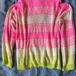 BiBi Pink and White Hooded Sweater with Stripes Size M Photo 6