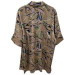 Open Edit  Satin Oversized Camp Button-Up Shirt Color Ivory Birch Grunge Artsy M Photo 6