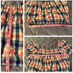 Modcloth JCrew Smocked Cotton Crop Top Summer Madras Plaid Checkered Orange Blue S Photo 8