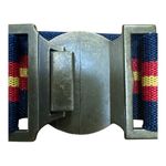 Ralph Lauren Blue and Red Striped Belt with Silver Buckle Photo 2