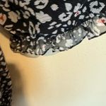 The East Order  Black Metallic Chiffon One Sleeve Ruffle Leopard Print Blouse M Photo 7