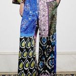 ZARA Patchwork Print Pants Pajama Style Flowy Blue Purple (Size XS) Photo 0