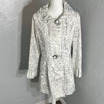 Chic White Patterned Pea Coat Photo 5