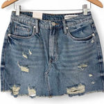 BLANK NYC  Denim Mini Skirt Size 26 Distressed NWT Photo 0