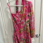 Hemant and Nandita Miyu Pink One Shoulder Mini Dress Photo 6