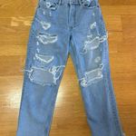 Boyish  Light Wash Destroyed Preppy Western Coastal Straight Leg Slouchy Jeans 28 Photo 1