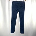 Free People  Raw Hem Button Fly Skinny Jeans in Blue Size 25‎ Photo 5