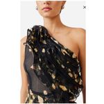 Elliatt  Tulisa Black Floral Ruffle One Shoulder Dress Photo 4