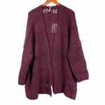 Free People ✨ Saturday Morning Knit Oversized Maroon Cardigan Cardi Sweater✨ Photo 6