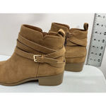 Womans Sun Stone Saandisf Ankle Boots 7.5 M Brown Side Zip Strappy Low Heel Photo 3