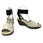 Fly London FLY London Yula Wedge Pump Sandals Off White / Black Size 36 US 5.5 - 6 Photo 5