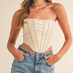 NEW Mable Sequined Bridal Bachelorette Wedding Fairy Lace Up Club Corset L White Size L Photo 0