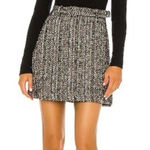 Theory  Long Sleeve Knit Tweed Combo Mini Dress Black Multi Photo 0