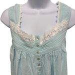 Aoiier Womens Light Blue Lace Trim Button Front Nightgown Sleep Dress M Size M Photo 2