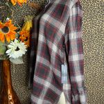 Doe & Rae ✅3/$30✅ NWT  Wine Button Down Long Sleeve Flannel Shirt with Wrist Ties | SMALL Photo 5