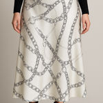 Hailey Chain Printed Satin Slip Skirt Size 1X Photo 0