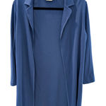 Plein Air Blue Lightweight Open Front Knit Cardigan Jacket Size S Made in Korea Photo 0