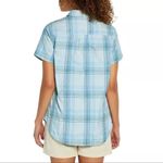 Eddie Bauer NEW Ladies Short Sleeve Adventure Top Shirt Blue Plaid. Size M Photo 2
