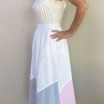 Jantzen Vintage late 60s/ Early 70s pink grey white color block midi ski… Photo 0