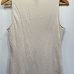 White House | Black Market Beige Sequined Tank w Sheer Mesh Overlay & Rhinestones Photo 9