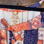 Faded Glory  Tiered Keyhole Tassel Tie Patchwork Print Mini Dress Size Small Photo 3