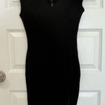 Size S Sleeveless Bodycon Little Black Dress with Plunging Neckline Photo 0