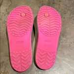 Crocs Pink Crocband Flip Flop Thong Sandals Shoes Womens Size 7 Flats Vacation Photo 9