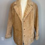 st. john's bay Women's Tan Suede/Shearling Button Up Jacket Size 2X Photo 0