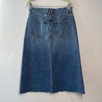 SLVRLAKE Women's‎ Denim Midi Skirt Center Slit in Fair Game Blue Size 26 Photo 8