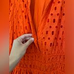 Anthropologie  The Somerset Mini Dress: Eyelet Hot Bright Coral Orange Photo 6