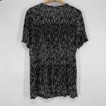Dress Barn Womens Metallic Print Short Sleeve Slinky Top Size 1X Y2K Pleated Photo 5