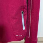 Nike  Dri Fit Hoodie Womens Medium 1/4 Zip Long Sleeve Running Swoosh Burgundy Photo 4